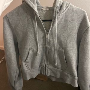 Brandy Melville Cropped grey zip up